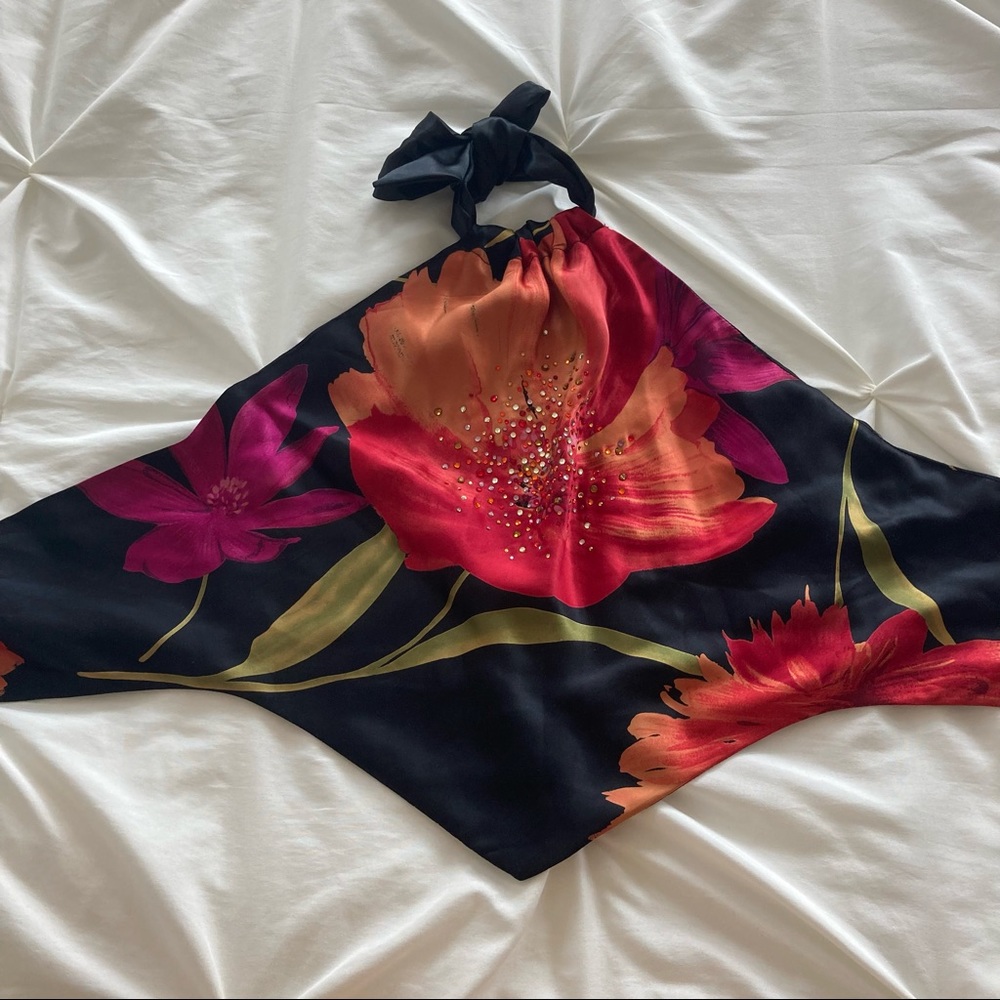 Silk Halter Wrap Top